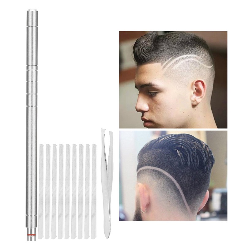 Professional Hair Engraving Pen Kit Stainless Steel Eyebrow Beard Shaving