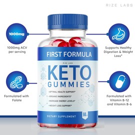 rize labs - First Formula Keto ACV Gummies Apple Cider Vinegar Advanced Formula Gummies (180 Gummies) (Pack of 3)