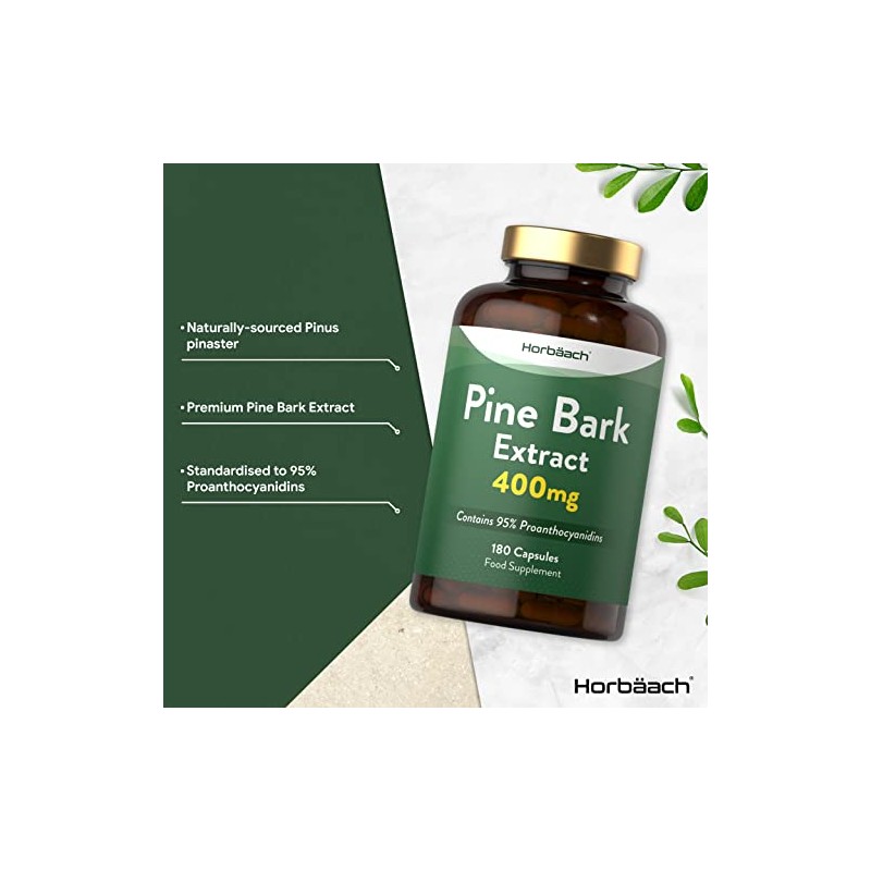 Pine Bark Extract 400mg | 180 Capsules | No Artificial