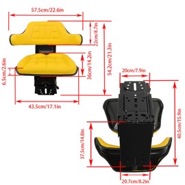 munirater Yellow Tractor Suspension Seat Replacement for 1020 1530 2020 2030 2040 2240 2440 2640