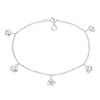 AeraVida Adorable Chain of Tiny Elephants Sterling Silver Charm Anklet