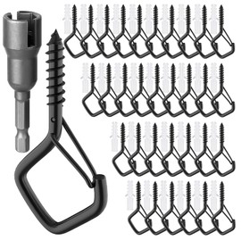 GIPTIME Screw Hooks, Pack of 32 Stainless Steel Hook Screws with Secure, Hooks for Screwing, Wall Hooks, Ceiling Hooks for Hanging Plants, Lights