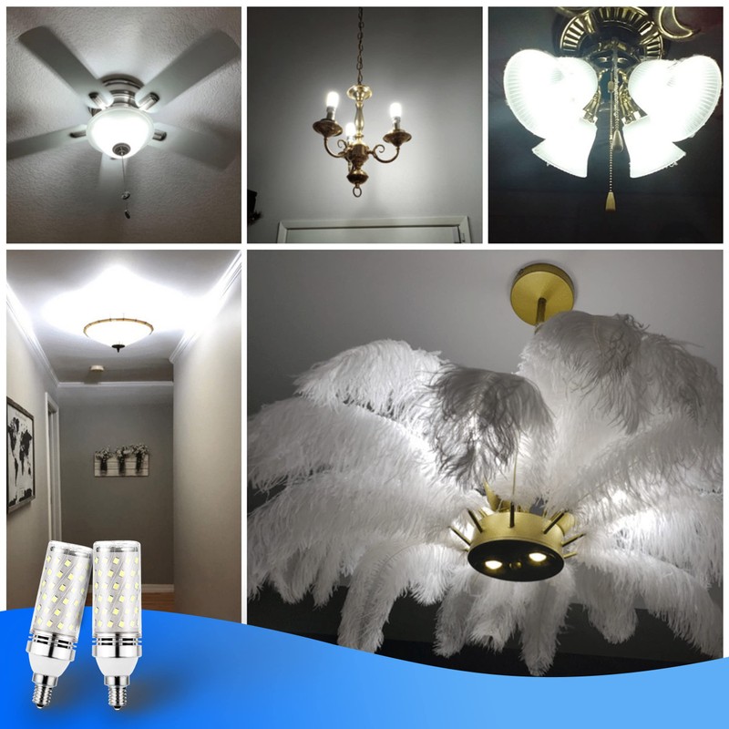 Heifymi E12 100W Led Candelabra Bulbs Replacement, 6000k Daylight Bright