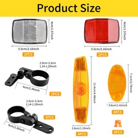 Pack of 16 Spoke Reflectors Bicycle, Highly Reflective Reflectors Bicycle Safety Cat Eyes Bicycle Children with Holder for Road Bike, Mountain Bike, Children's Bicycle