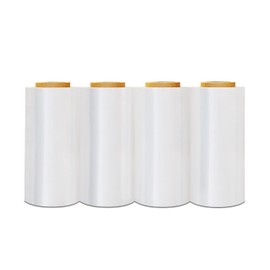 Stretch Wrap Cast Hand Shrink Film 3” Core 12 Inch x 1500 Feet 70 Gauge 4 Rolls/Case