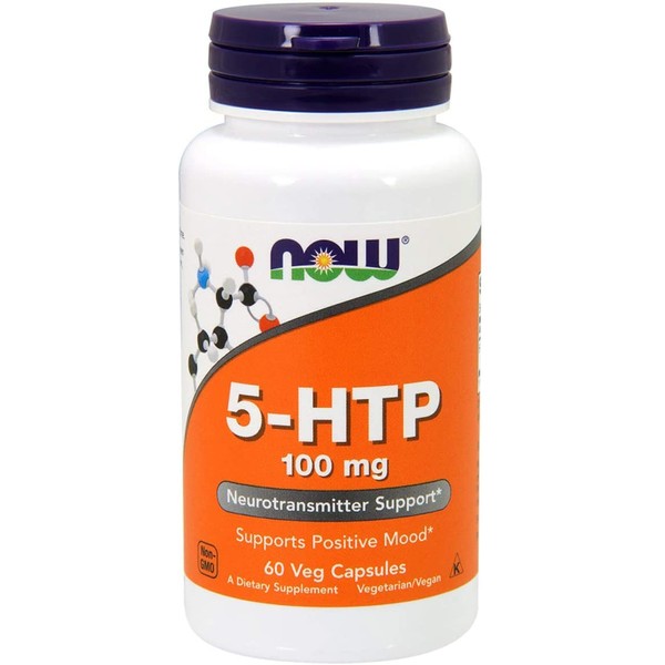 NOW Supplements, 5-HTP (5-hydroxytryptophan) 100 mg, Neurotransmitter Support*, 60 Veg Capsules