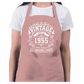 Bang Tidy Clothing 70th Birthday Presents for Women Ladies Gifts Her Funny Apron Vintage Original Parts 1955 - Pink