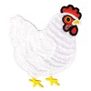 Chicken White Hen Patch Iron On or Sew On Iron-On Patch for Clothes Embroidered Iron On Patch Applique Bird Farm Patch Size 5.6 x 6.8 cm
