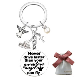 Sweet 16 Gifts for Girls Boy Guardian Angel Keychain New Driver Gifts for Car 16th Birthday Gifts for Daughter Son Teens Best Friend Gift for Niece Nephew Drive Safe Keychain for Sweet Sixteen Gifts