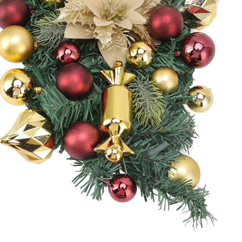 Christmas Inverted Tree Wreath Door Hanging Electroplated Ball Rattan Garland