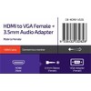 Connect HDMI to VGA Female + 3.5mm Audio Adapter -