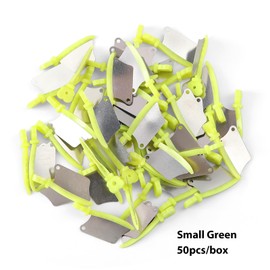 JMU 50 Pcs Dental Wedge Guard, Autoclavable Plastic Wedge Knife with Stainless Steel Plate, Small, Green