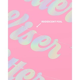 xo, Fetti Older Wiser Hotter Banner – iridiscente, 3 pies | Divertidas decoraciones de fiesta de cumpleaños, decoración de 30 cumpleaños, suministros de HBD, regalo de mordaza, lindo telón de fondo de