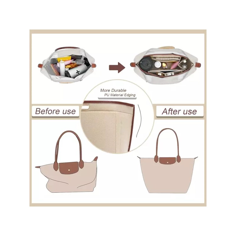 _Longchamp 도이아푸오스 펠트 지갑 정리함 롱샴 르 플리지 S 가방