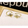 Simple CZ Star Cuff Wrap Earrings Cute Snowflake Crystal Twinkle