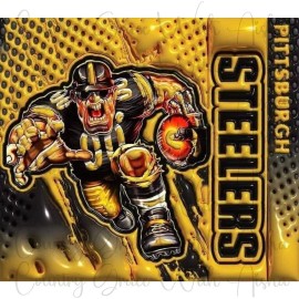 Handmade 20oz Skinny Tumbler Sublimation Transfer Print Steelers Football Ready To Press