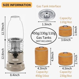 Naturehike 2 in 1 Portable outdoor Heater&Stove, 9,213 Btu Stainless Steel Heating Burner Stove, 3.3lbs Outdoor Camping Tent Gas Stove Heater for Cooking/Warming