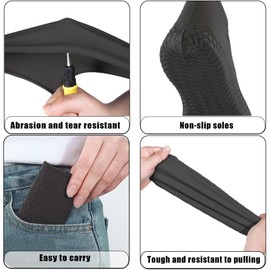 Ahigh Shoe Cover Waterproof, 3 Pairs Shoe Covers, Disposable / Reusable Latex Rain Protection Shoes, Shoe Covers Non-Slip for Rain, Snow Day, Desert Beach, Muddy Roads, black
