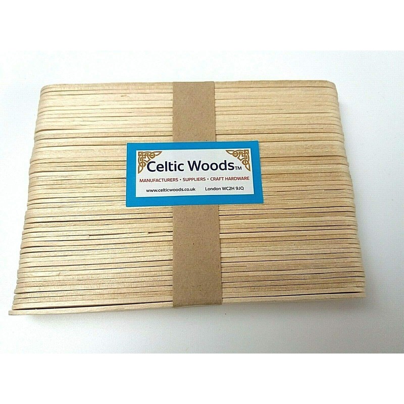 Large Eco Wooden Lollipop Ice Lolly Pop Craft Sticks 150mm