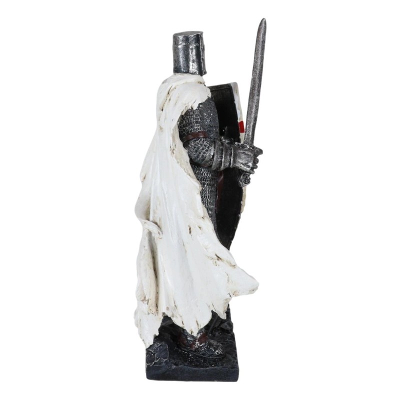 Templar White Cloak Medieval Crusader Swordsman Knight W/ Cross Shield