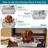 TeamFar Beer Can Chicken Holder, Stainless Steel Roasting Drip Pan