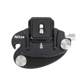 Nitze Camera Clip, Aluminium Camera Clip, Camera Backpack Clip with 4-Sided Mountable Arca Quick Release Plate for DSLR/Mirroless Camera, Action Camera - N58A