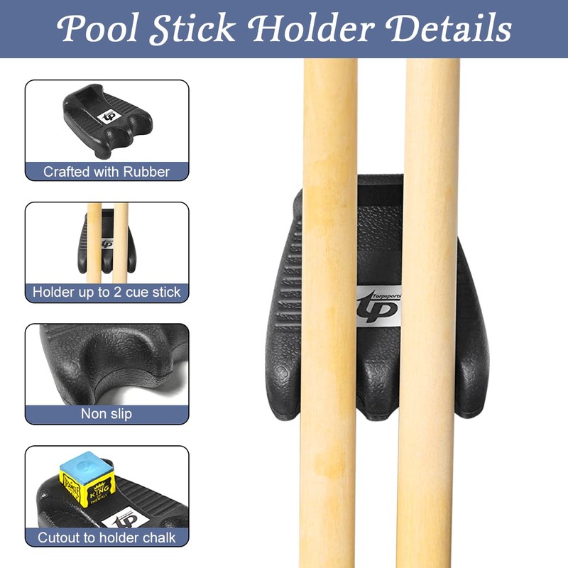 Pool Cue Holder,2 Cue Portable Pool Stick Holder for Table,Portable