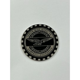 Unbranded Zenith Black on Chrome With Grey Accent Lowrider Wire Wheel Metal Chips Emblems