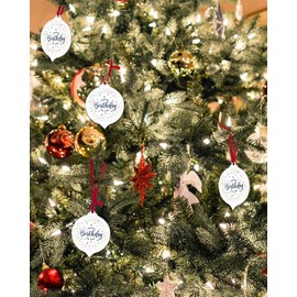 Birthday Ornaments for TreeHappy Birthday Christmas Tree Hanging Ornaments Colorful Ornaments Decorations for Birthday Party Decorations Holiday Wedding Party Decor Gifts 3 Inch