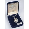 Mens Oval Pewter Saint Frances Cabrini Medal Pendant on 24"