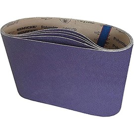 Starcke Premium 10 x 29-1/2 Inch Heavy Duty Cloth Sanding Belt (5 Pack - 36 Grit) Purple Ceramic - For Wood Floors