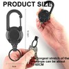 ZZHBOO Heavy Duty Retractable Key Fob, 2pcs Retractable Key Chain,