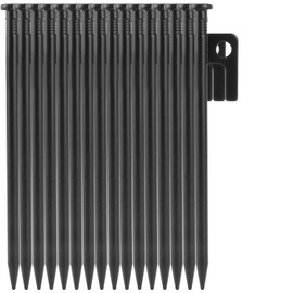 MIVIDE 20 Stück 25 cm Zelt Heringe Stahl Erdnägel, Stabil Camping Zeltheringe, Zeltheringe Sturmsicher mit Haken und Loch für Camping, Trampolinen, Zelt und Outdoor Wandern