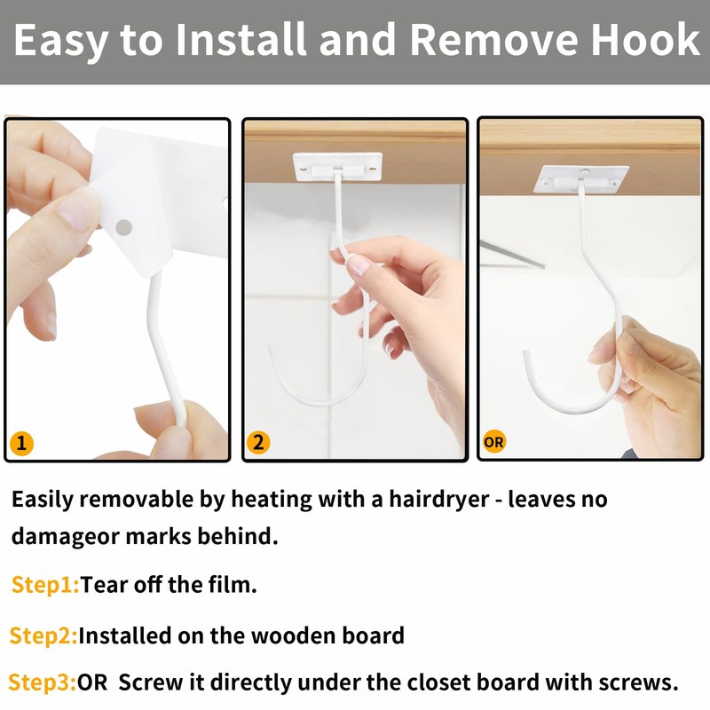 BJUTYEU Self-Adhesive Banana Hook, Grape Hook, Kitchen Banana Hanger, Keep