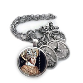 St. Erasmus Keychain, Necklace or Clip, Patron Saint of Abdominal Pain, Liver Diseases