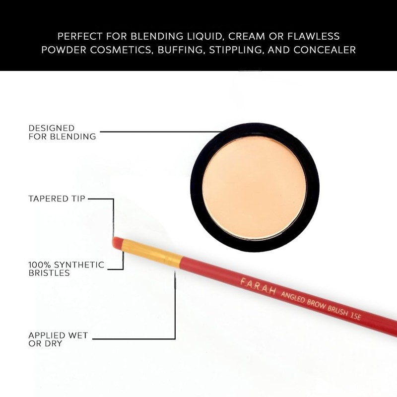 F.A.R.A.H Professional Pro Precision Luxurious Angled Brow Brush 15E (Red)