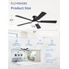 ZMISHIBO 52 Inch Ceiling Fan with Light, App&Remote Control, Flush