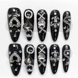 Nail Tip, 3D, Long, Blue, Red, Pink, Black, Popular, Korean, Summer, Youth, Spring, Autumn, Winter, Short, False Nail, Popular, 3D Fashionable, School Entrance Ceremony, Graduation Ceremony