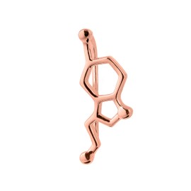 ScienceFox Serotonin Molecule Earrings - 925 Sterling Silver - Finished with Rhodium, 14k Gold & 18k Rose Gold - Happiness Hormone Jewelry for Science Enthusiasts (18k Rose Gold Plating)