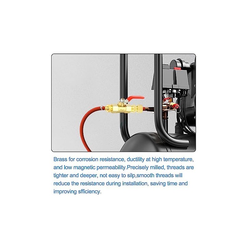 ERGAOBOY 2 Pcs 8MM OD X 3/8" BSP Thread Brass