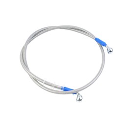 400-2400mm AN3 1/8inch 28 90 Degree M10 Motorcycle Hydraulic Brake Line Oil Hose Pipe Fitting Stainless Steel Braided for ATV Motorcycle Motocross Pit Dirt Street Racing bike - 400mm Silver