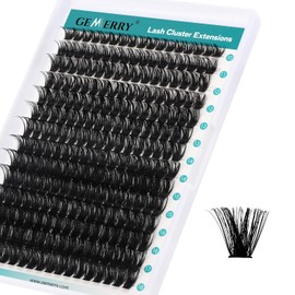 Individun Wimpern 80D DIY Cluster Wimpern 0.07 D Curl 10-18 Mix Individuelle Wimpern Extensions Wimpernverlängerung Volume Wimpernbüschel Wimpern zu Hause GEMERRY Wimpern (80D-0.07D-10-18mm)