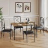 Jojoka Dining Set Table with 4 Upholstered Chairs for Small