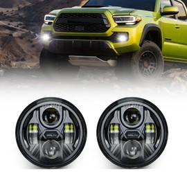 OPP ULITE Tacoma Led Fog Light for Tacoma 2005-2013, 2004-2006 Solara, 2008-2015 Sequoia, 2007-2013 Tundra, 6500K 80W Plug N Play 4.5inch Waterproof Driving Fog Lights Assembly Kit, 2PC Pack