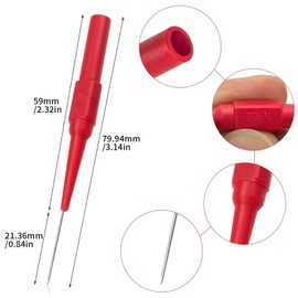 Snokay 10 Pcs 0.7mm Insulated Piercing Needle Test Probes Pins, Stainless Steel Multimeter Probes for Banana Plug Sockets, Electrical Testing, Automotive Diagnostics, and Car Repair