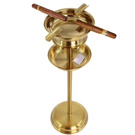 Cigar Ashtrays for Outdoors-Stable Stainless Steel Ashtray with Detachable Accessory Tray, 23.8-Inch Tall Standing Ashtray Resists Wind and Easy to Clean