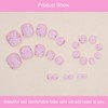 24 PCS Press on Toenails Pink Toenails Glitter Toenails Wearable