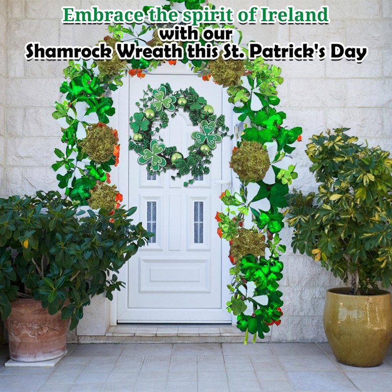 Fun Express St Patricks Day Decorations Shamrock Wreath - 13