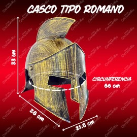 Casco Romano Color Bronce Plástico Disfraz Spartano Gladiador 300 Costume Fiesta Halloween GRUPO CARNAVALLIA