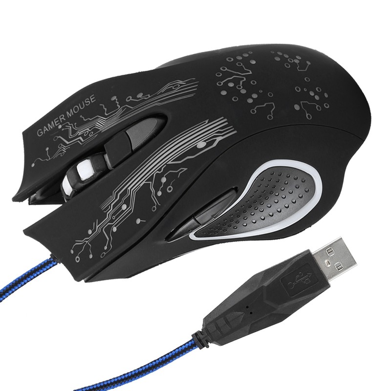 Wired Mouse LED Luminous 6 Key USB Home Office Gaming